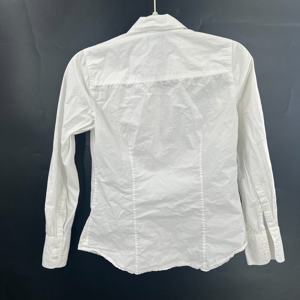 J.Crew classic white button front cotton shirt preppy classic casual nautical 0 - Picture 5 of 7